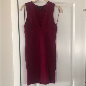 House of Harlow 1960 Burgundy V-Neck Mini Dress